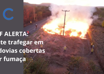 PRF-Piauí alerta para riscos de trafegar em estradas cobertas por fumaça