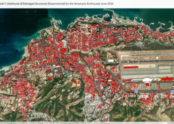 Venezuela: mapa da Nasa estima pelo menos 59 mil prédios danificados em terremoto