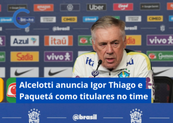Ancelotti faz mudanças na Seleção e escala Igor Thiago e Paquetá